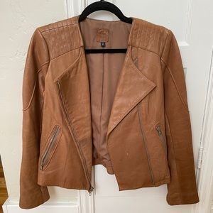 Gap taupe leather jacket